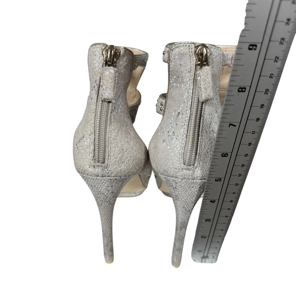 BCBGMAXAZRIA Ma-Freda Serpiente Gamuza Tacones Desnudos - Talla 7.5 - $90 Foto 4 de 4