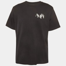 Amiri Black Logo Printed Jersey TShirt L