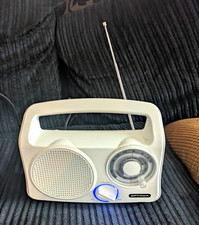 Optimum Portable AM/FM Radio with Carry Handle & Telescopic Antenna, White