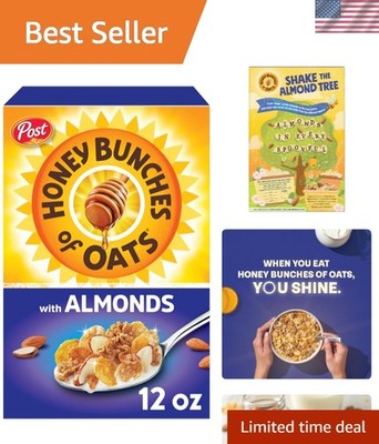 Honey Almond Breakfast Cereal with Granola Clusters - 12 oz Nutrient-Rich Joy