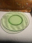 12 Vintage Anchor Hocking Depression Glass Spiral Green Plate 8" W/ 2 6" Plates