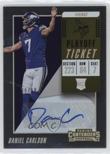 2018 Panini Contenders Rookie Playoff Ticket 38/99 Daniel Carlson #217 Auto 5ov