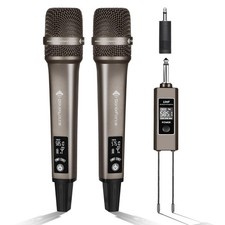 Wireless Microphones, Professional Karaoke Microphone, Dual-Mic UHF System wi...