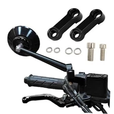 2PCS Motorcycle Mirror Extenders, Mirror Mount Risers, 10mm 8mm Black