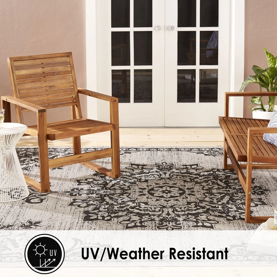 Nicole Miller 设计师小地毯灰色黑色现代奖章超柔软 — 第 4/4 张图片