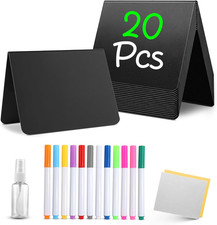20 Pack Mini Chalkboard Signs for Food, 4  X3  Small Reusable Chalk Board Signs W
