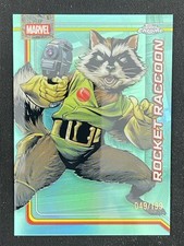 Rocket Raccoon 2026 Topps Chrome Marvel Comics Aqua Refractor Base /199 #98