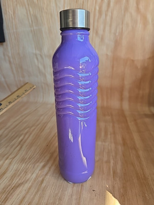 24 Oz PURPLE RIBBED Glass Water Bottle Thick Sides and Screw-on Cap | eBay