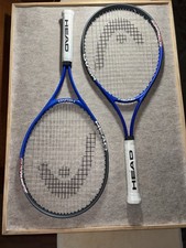 Head Conquest Nano Titanium Tennis Racket Pair. 4 1/4 Grip Size Blue/white/grey