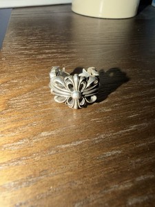 CHROME HEARTS FLORAL CROSS RING 925 Sterling Silver Heavy Weight