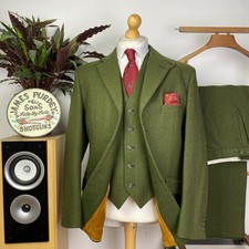 Bookster Bespoke (40R) 3 Three Piece Tweed Shooting Hacking Suit Savile Row