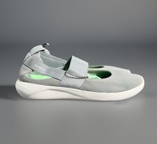 Crocs LiteRide Mary Jane Women's Sz 9 Gray Lightweight Comfort Flats New