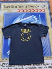 Vintage 2003 Nirvana Smiley Face T-Shirt Grunge Kurt Cobain Mens L Flower Sniff