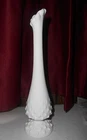 Vintage Fenton White Milk Glass Hobnail Footed Swung Bud Pedestal Vase 9.75”