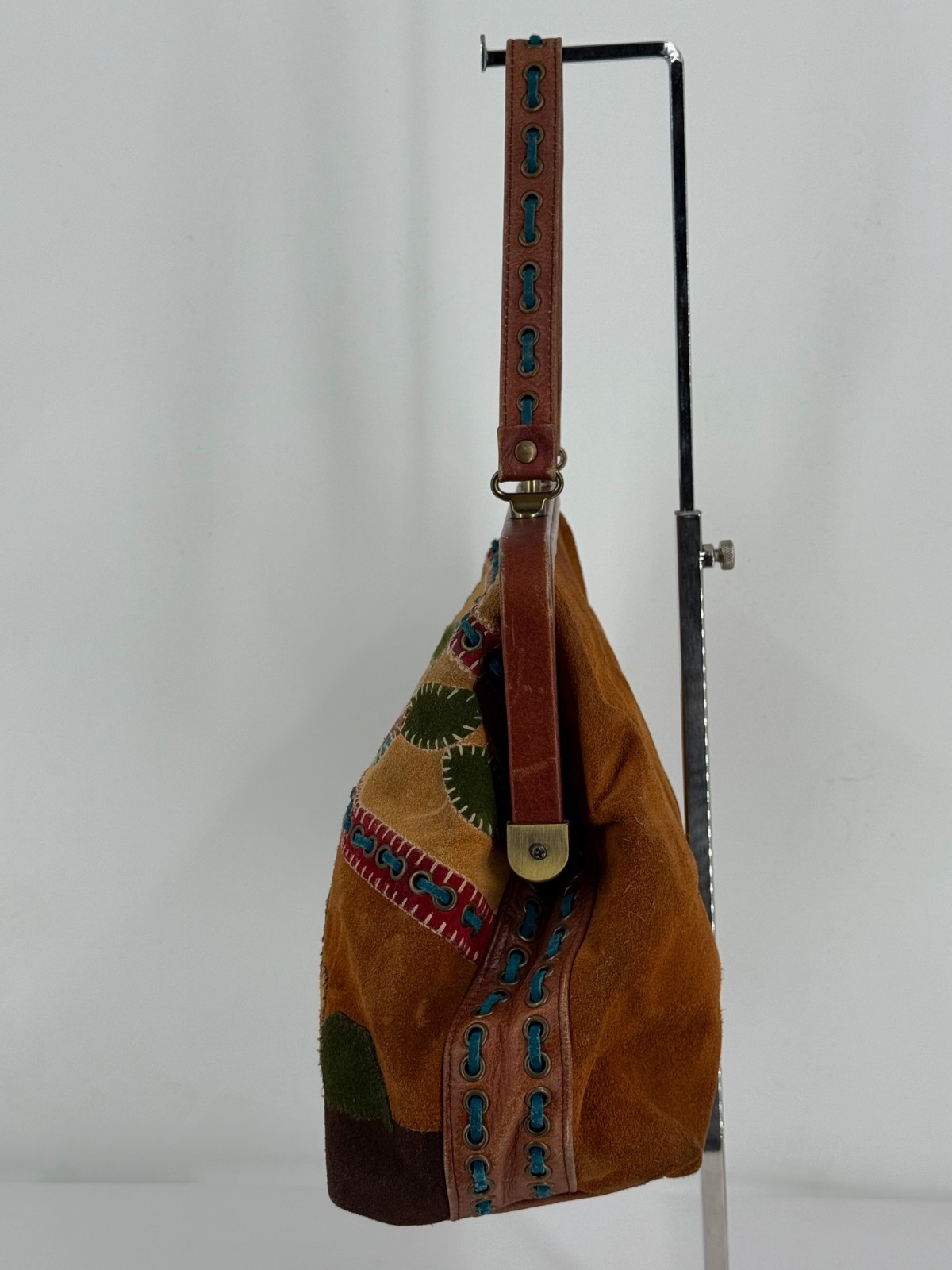 Isabella Fiore Patchwork Suede Leather Floral Sma… - image 9