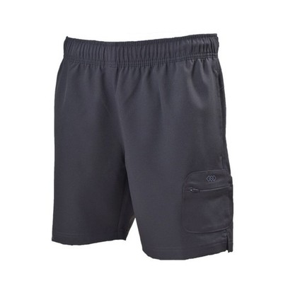Leg3nd Outdoor Mens Medium Woven 7 in Short Black Athletic Drawstring Elastic