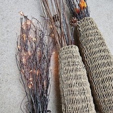 Wicker Ornaments/ Vases Set of 2