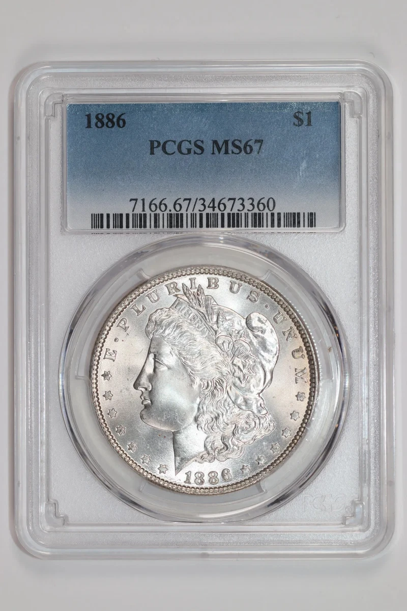 PCGS Certified MS 67 Graded Morgan US Dollars (1878-1921) for sale