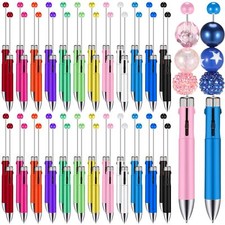 Plastic Beadable Pen Multicolor Pens 4 in 1 Ballpoint for DIY Making Kit 50 Pcs