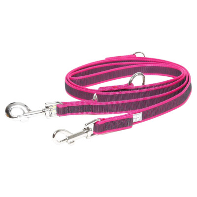 Julius-K9 Super Grip Hundeleine pink, doppelt verstellbar, rutschfest