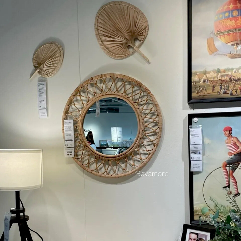 Ikea GRINSBOL Mirror, hand-woven rattan, 21 ¾ Ikea GRINSBOL Mirror, hand-woven rattan, 21 ¾