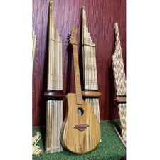 Phin Acoustic Guitar Harp Isan Traditional Musical Instrument Handmade Teak Wood