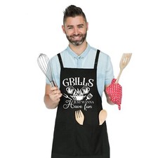 Funny Grilling Apron for Men Women Grills Kitchen Apron Cooking Aprons for Me...