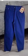 Vtg 90s Gitano High Waisted Mom jeans Royal Blue 100% Cotton Pants Sz 11/12 NWT