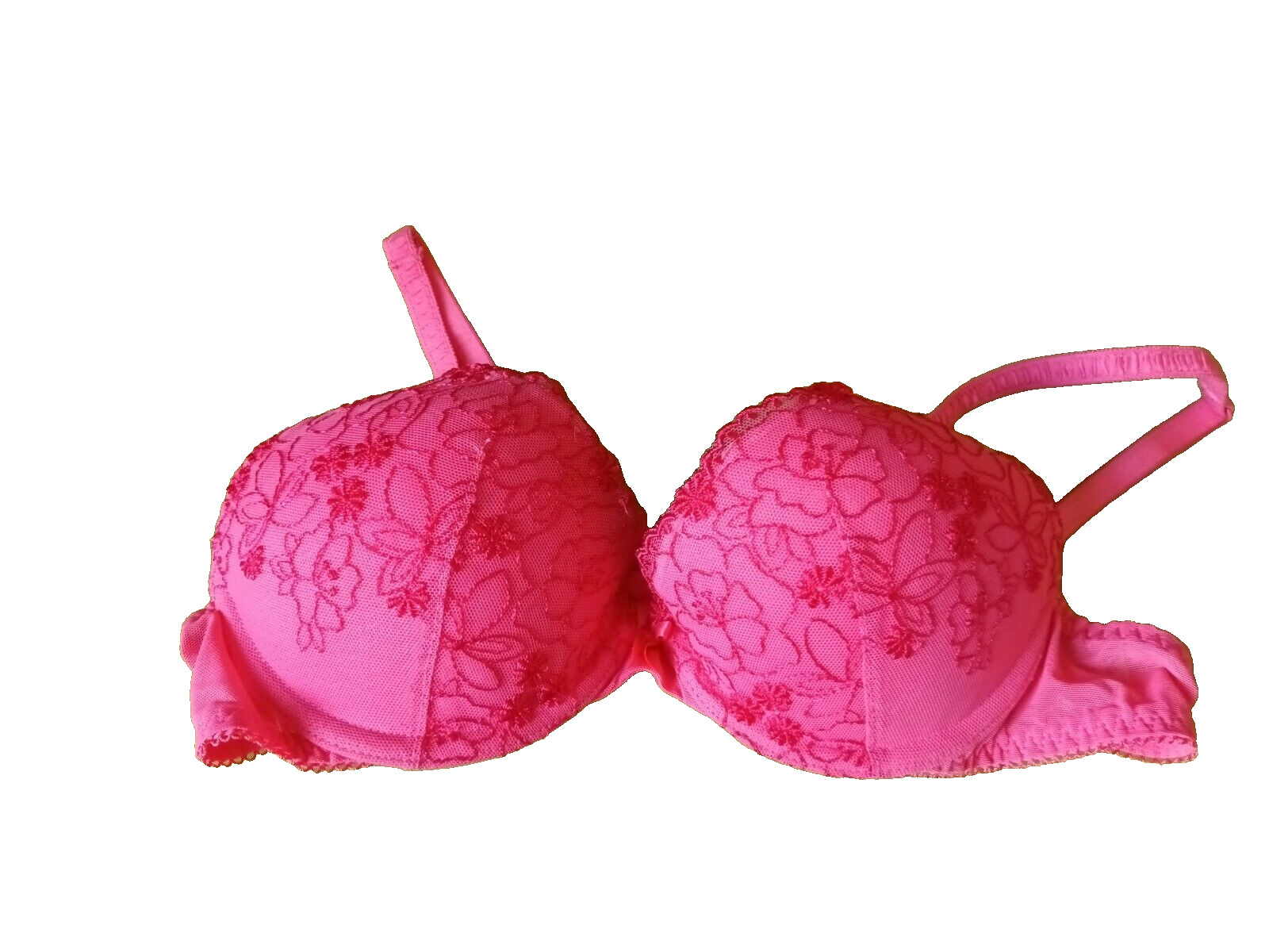 Marks & Spencer UK 34A Coral Underwired Evenly Padded Embroidered Plunge Bra