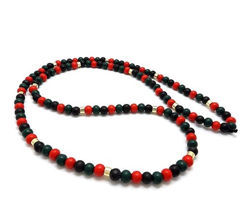 MENS BLACK WOODEN BEAD LONG TRENDY 36" NECKLACE HIP HOP - 第 15/22 張圖片