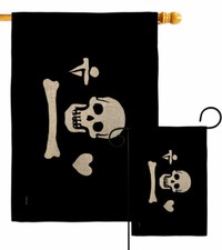 Pirate of Stede Bonnet Burlap Garden Flag Coastal Decorative Gift Yard Banner