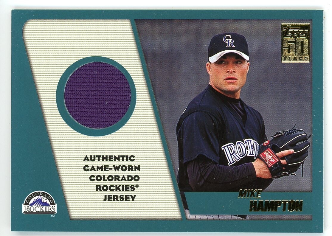 2001 Topps 50 Years MIKE HAMPTON Game-Worn Jersey #TTR-MH COLORADO ROCKIES