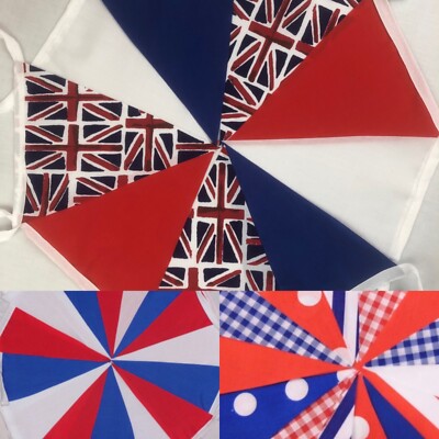 König Karl III. Stoffjagd. Rot weiß & blau. Union Jack. Krönung.