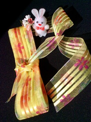 2mts YELLOW RIBBON CRAFTS WREATHS BASKETS BOWS GIFTS DECORATION 4cm | eBay