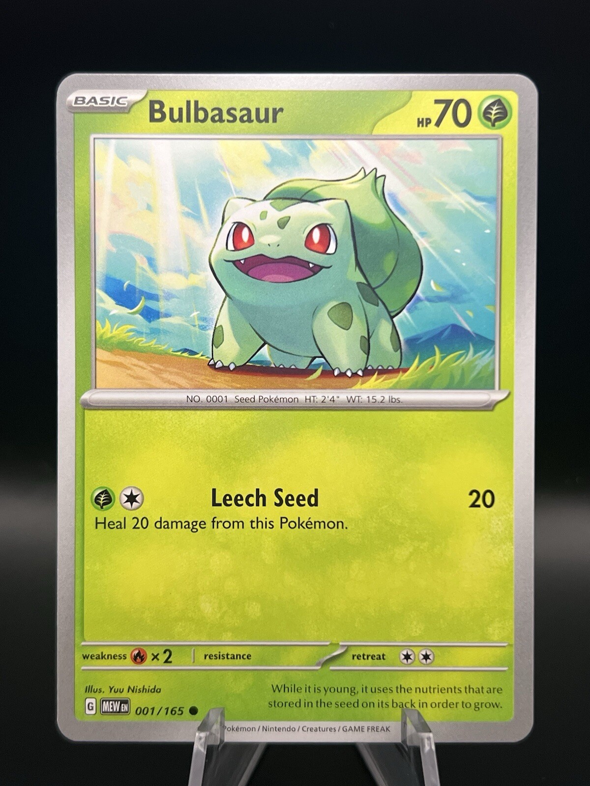 Bulbasaur 001/165 Sv: Scarlet & Violet 151 Regular C NM Pokemon Card 2023