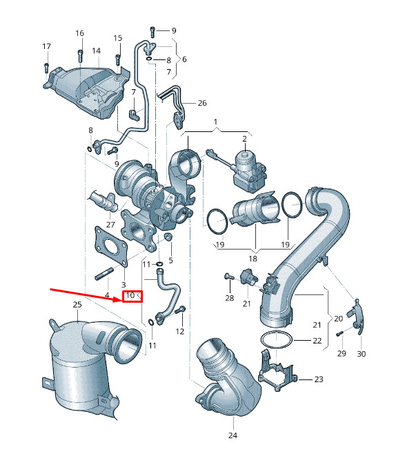 Conduite de retour d'huile pour turbocompresseur Audi A4 B9 04E145735J