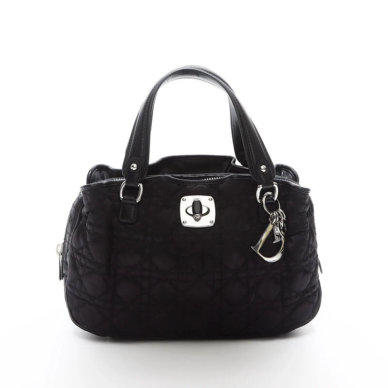 Sac bandoulière Christian Dior Cannage nylon matelassé noir WS13086