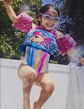 Speedo Girls' Splash Jammer Life Jacket Vest Berry Beta Fish Size 33-55 lbs NWT