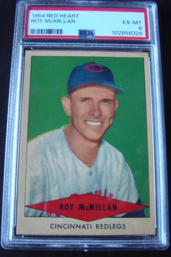 1954 RED HEART ROY McMILLAN psa 6 CINCINNATI REDLEGS (329) EX-MT - Picture 2 of 3