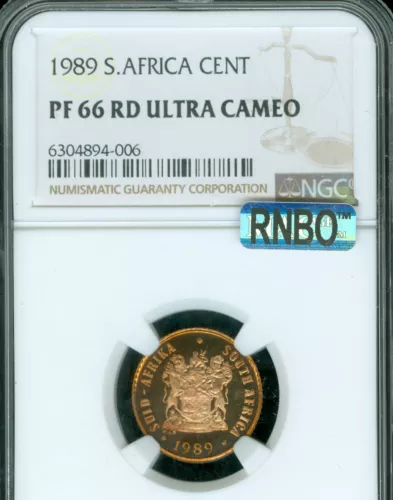 1989 SOUTH AFRICA 5 CENTS NGC PF66 RED UCam MAC RNBO RAINBOW  *