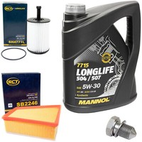 MotoröL Filter Set 5W30 5 Liter + ÖLablassschraube FüR Seat Skoda Fabia VW Polo