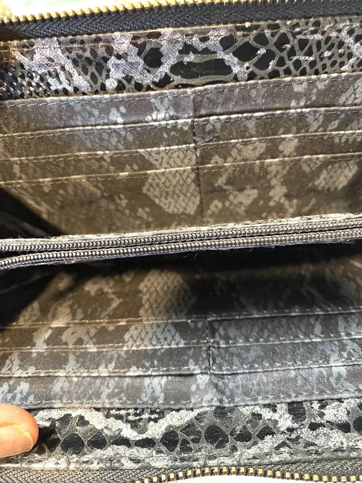 Винтажный бумажник, натуральная кожа, змеиный принт, Kenneth Cole - Изображение 4 из 4