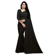 Women's Georgette Saree With Unstiched Blouse Piece Wedding  Daily Wear