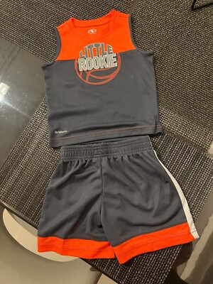 Kleinkinder 2-teiliges Shorts & Tanktop Set, orange & grau, sportlich funktioniert, Größe 2T (24 M