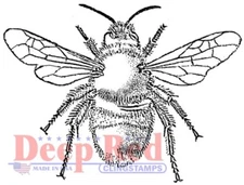 Deep Red Stamps Bumblebee Rubber Cling Stamp