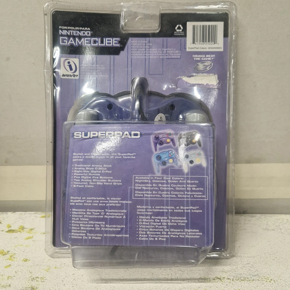 InterAct ThirdParty SuperPad Gamecube Controller Indigo New Damaged Packaging - Image 2 of 3