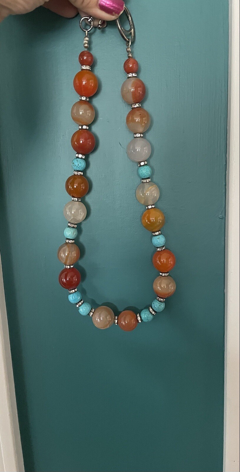 Beautiful Assorted Gemstone statement necklace - image 1