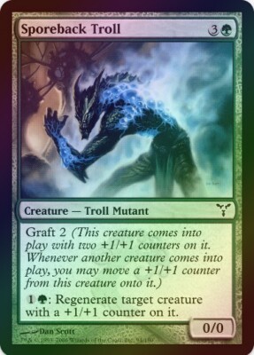 1 x Sporeback Troll - Foil - Dissension - LP - MTG - EOF
