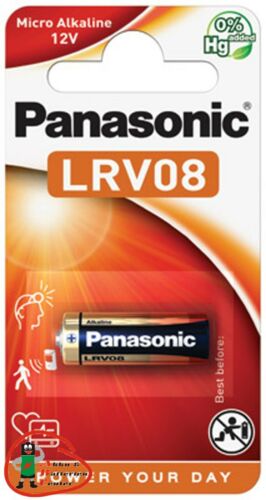 5x Panasonic LRV08 12V Batteria alcalina A23 V23GA GP23 L1028 MN21 105086 - Foto 1 di 1
