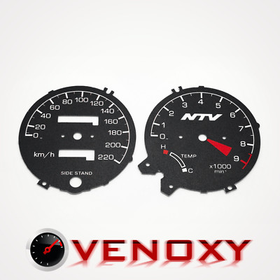 Honda NTV 650 Deauville 1992-1997 KM/H Aftermarket Black Gauge Faces